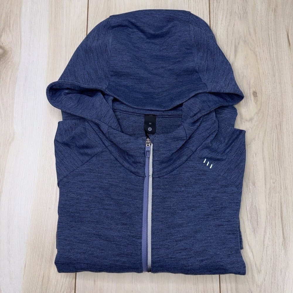 Lululemon Surge Warm Full Zip Hoodie Medium Blue LM3EYGS Rulu Athletic Run Gym